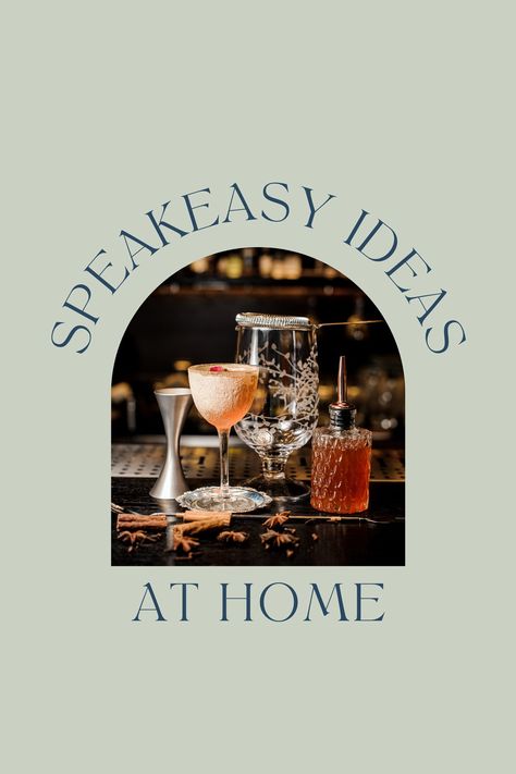 Speakeasy Home Office, At Home Speakeasy Bar, Dark Academia Speakeasy, Speakeasy Decor Bar Interior Design, Speakeasy Bar Names, Home Speakeasy Bar Modern, Old Hollywood Speakeasy, Home Bar Speakeasy, Dark Green Speakeasy