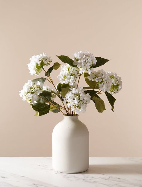 Contempee | Pampas & Prints | Modern Home Decor – contempee Aesthetic Vase Of Flowers, Hydrangea Bouquet In Vase, Aesthetic Flower Vase, White Flower Vase, Fake Flowers Decor, Boston House, Hydrangea Vase, Fake Hydrangeas, Greek Architecture