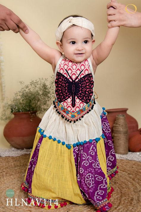 Navratri is a vibrant Hindu festival celebrated over nine nights to honor the divine feminine. Here's a description of a kids' Navratri collection: *Collection Name:* Little Divines *Description:* Get ready to celebrate the vibrant spirit of Navratri with our Little Divines collection! This exquisite range of traditional attire is specially designed for kids to revel in the festive joy. *For Girls:* - Chaniya Cholis in vibrant hues and intricate designs - Adorable Lehengas with matching c... Garba Dresses, Rate List, Indian Dresses For Kids, Halter Neck Blouse, Garba Dress, Ceremonial Clothing, Halter Neck Blouses, Lavender Butterfly, Kids Ethnic Wear