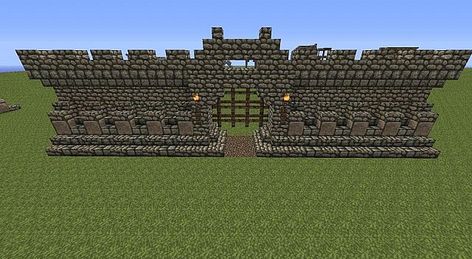 Castle Wall design Minecraft Project Minecraft Cobblestone Wall, Minecraft Kingdom Wall, Castle Wall Minecraft, Castle Wall Design, Wall Design Minecraft, Wall Minecraft, Cobblestone Wall, Brick Stairs, Stairs Stone