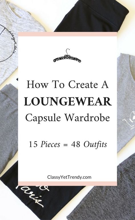 How To Create A Loungewear Capsule Wardrobe - Instead of wearing pajamas (top and bottom in the same or coordinating pattern), gowns and robes, you can wear a tee, leggings and a cardigan, even as sleepwear! Loungewear Capsule Wardrobe, Loungewear Capsule, Matching Top And Shorts, Classy Yet Trendy, Capsule Closet, Travel Capsule Wardrobe, Travel Capsule, Loungewear Outfits, Coordinating Patterns