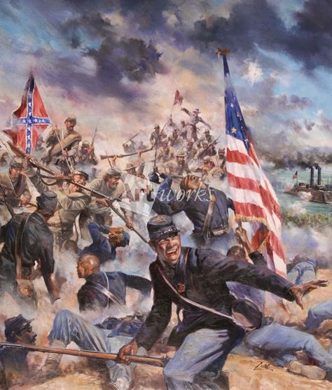 North vs South Civil War skirmish Battle Of Antietam, Union Army, In Memoriam, American Soldiers, Us History, Military Art, Western Union, Military History, American History