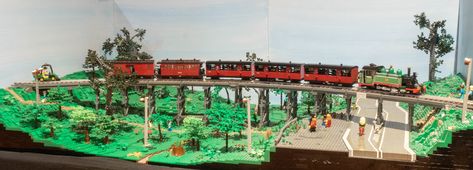 Puffing Billy Bridge | The bridge section of our Puffing Bil… | Flickr Lego Bridge, Lego Track, Puffing Billy, Lego City Train, Lego Train Tracks, Lego Train, Lego Boards, Lego Trains, Lego Castle