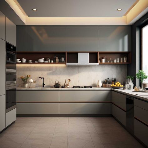 U Shaped Kitchen Cabinet Design, Kitchen Ideas U Shaped Modern, Kitchen U Shape Modern, U Type Kitchen Design, U Shape Kitchen Design Modern, U Shape Kitchen Design, Modern Kitchen Design Indian, Modular Kitchen Modern, U Shaped Kitchen Layout