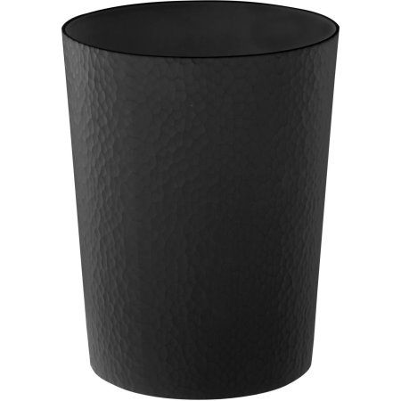 Bath Bliss Hammered Round Trash Bin (8.54R x 11H), Black Bathroom Waste Basket, Bathroom Trash Can, Trash Bin, Kitchens And Bedrooms, Makeup Room, Hammered Metal, Recycle Trash, Trash Bins, Waste Basket