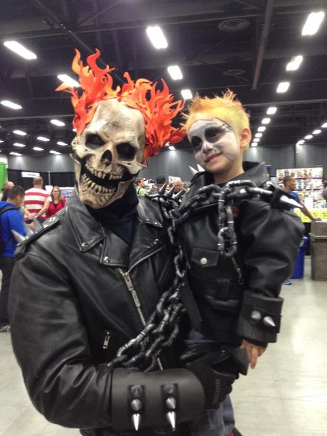 My husband and baby doing a father son ghost rider. Ghost Rider Costume, Jordan Style, Halloween Idea, Woman Costume, Halloween 2022, Male Cosplay, Cat Woman Costume, Halloween 2024, Father Son