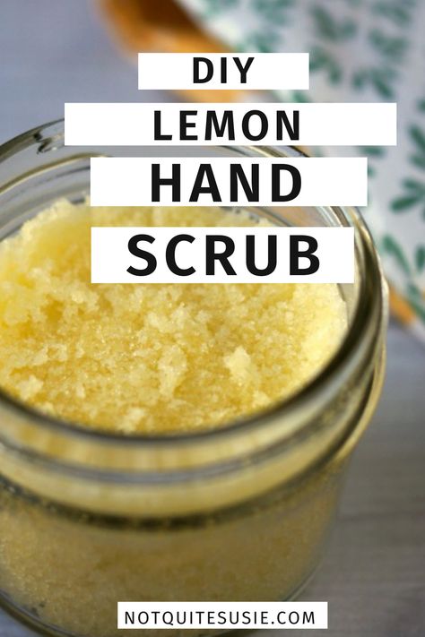 Dry hands bothering you? Make a batch of this DIY hand scrub- it'll soothe your skin and it smells great too! This easy to make DIY beauty recipe is super simple and only uses a few ingredients. It also makes a great gift! Lemon Hand Scrub, Gardeners Hand Scrub, Hand Scrub Recipe, Hand Scrub Diy, Lemon Scrub, Hand Salve, Hand Scrub, 1000 Life Hacks, Diy Scrub