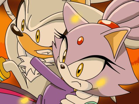 Silver the Hedgehog - Blaze the Cat Blaze The Cat, Sonic X, Silver The Hedgehog, The Hedgehog, Cartoon Characters, Sonic, Sonic The Hedgehog, Orange, Silver