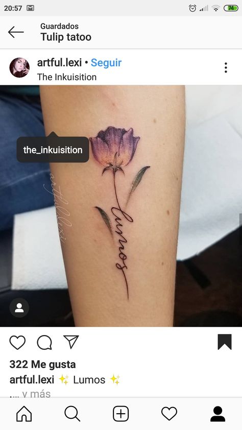 Tulip Tattoo, Purple Tulips, Name Tattoos, Maple Leaf Tattoo, Amazing Art, Tattoos For Guys, Watercolor Tattoo, Flower Tattoo, Tatting