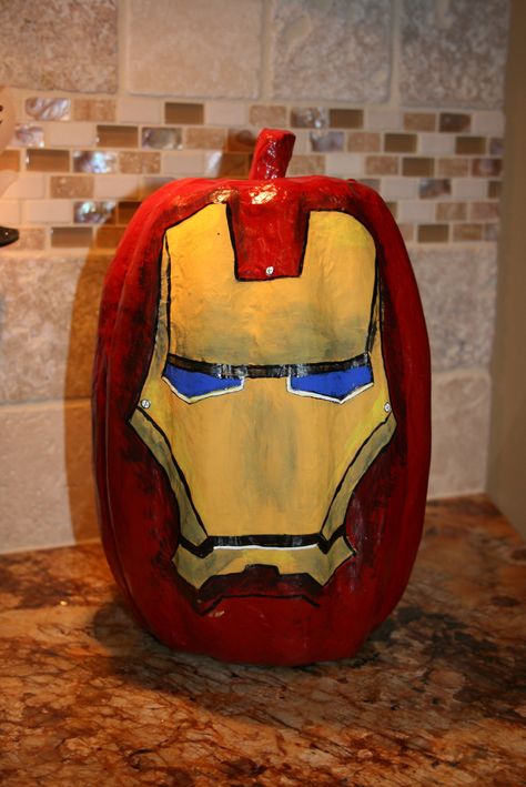 Iron Man Pumpkin Iron Man Pumpkin, Iron Man Painting, Pumpkin Carving Templates, Pumpkin Pumpkin, Pumpkin Painting, Creative Halloween Costumes, Pumpkin Faces, Painted Pumpkins, Pumpkin Decorating