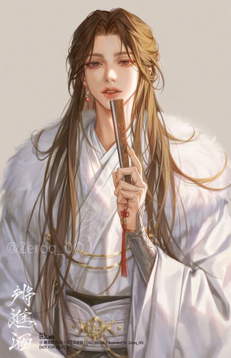 Anime Long Hair, Heaven's Official Blessing, 영감을 주는 캐릭터, Boy Art, Handsome Anime Guys, Handsome Anime, White Cat, Chinese Art, 그림 그리기