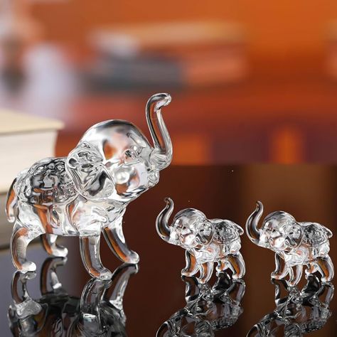 Amazon.com: WRINGKIT Set of 3 Elephant Statue, Elephant Decor Brings Good Luck, Crystal Cute Elephant Figurines, Animal Ornament Sculpture for Home, Room, Office, Table Centerpiece, Bookshelf : Home & Kitchen Elephant Centerpieces, Chirstmas Gift, Living Room Ornaments, Elephant Ornament, Elephant Sculpture, Elephant Statue, Elephant Decor, Elephant Figurines, Crystal Ornament