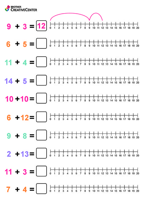 Create, customize and print custom worksheets. Leverage Brother Creative Center's learning activities templates for Addition Line to 20. Exam Encouragement, Math Table, Templates For School, Aba Resources, Table Worksheet, Division Math, Math Tables, Math Addition Worksheets, Aktiviti Kanak-kanak