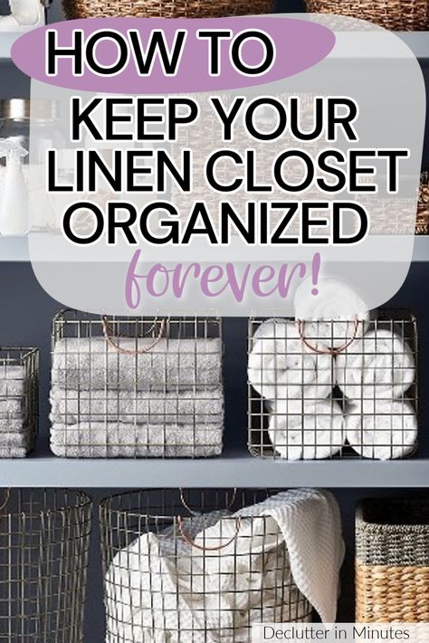 Transform your linen closet from messy to neat with these easy to follow organization tips! How to utilize the space you have effectively, keep things within easy reach, and make room where you thought there was none. Finally, an easy way to create a clutter-free space that is both practical and easy to keep put away. #LinenCloset #organizedlayou Linen Closet Layout, Towel Closet Organization, Small Linen Closet Organization, Small Linen Closet, Linen Closet Design, Small Linen Closets, Linen Closet Organization, Closet Layout, Breathable Clothes