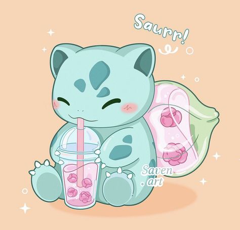 Rose Milk Tea, Tea Tattoo, Rose Milk, Cute Pokemon Pictures, Cute Cartoon Drawings, Pokemon Fan Art, Tea Art, Pokemon Pictures, Bird Illustration