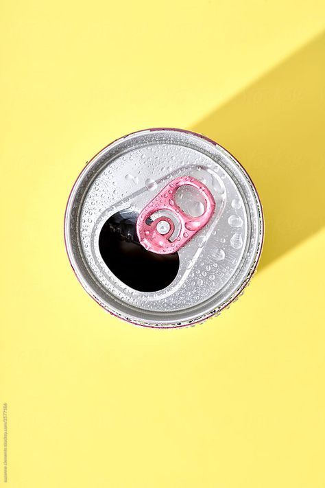 Can With Pink Pull Tab | Stocksy United  #stockphoto #stocphotography #soda #drinks #pulltab #vibrant #colddrinks #sip #photography Soda Can Photography, Product Photography Drinks, Can Photography, Cocktails Photography, Pink Pull, Soda Cup, Food Project, Can Tabs, Soda Drinks