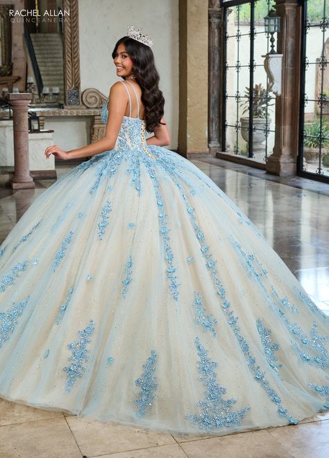 Glitter Ball Gown, Cape Sleeve Dress, Blue Champagne, Black Ball Gown, Red Quinceanera Dresses, Glitter Ball, Detachable Sleeves, Tulle Sleeves, Corset Dress Prom