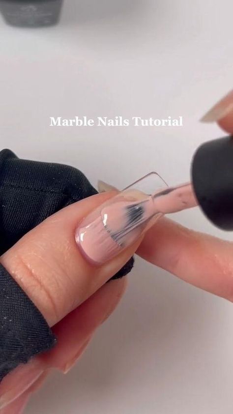 Marble Effect Gel Nails, Gel Z Nails, Marble Gel X Nails, How To Do Marble Nails With Nail Polish, How To Do Marble Effect On Nails, Cute Nails Marble, Gel Water Marble Nails, Marble Nails Simple, Acrylic Nail Design Inspiration