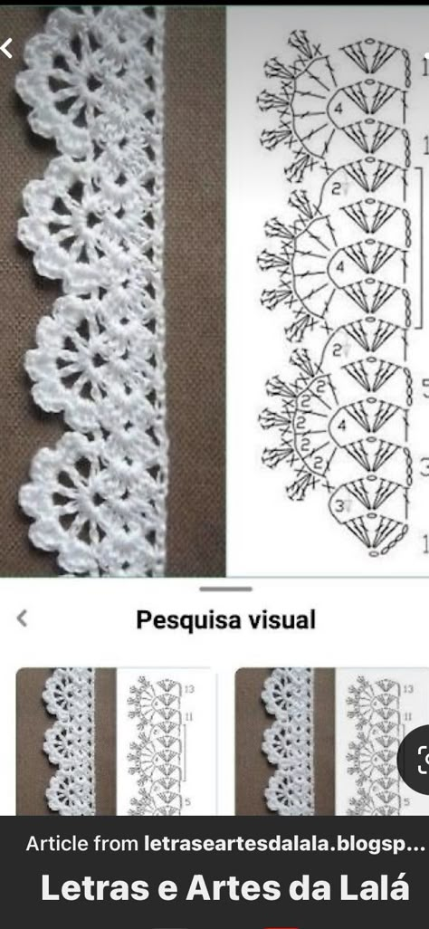 Crochet Ribbons, Háčkované Lemy, Crochet Edges, Crochet Border Patterns, Crochet Cord, Crochet Edging Patterns, Crochet Motif Patterns, Crochet Lace Edging, Crochet Lace Pattern