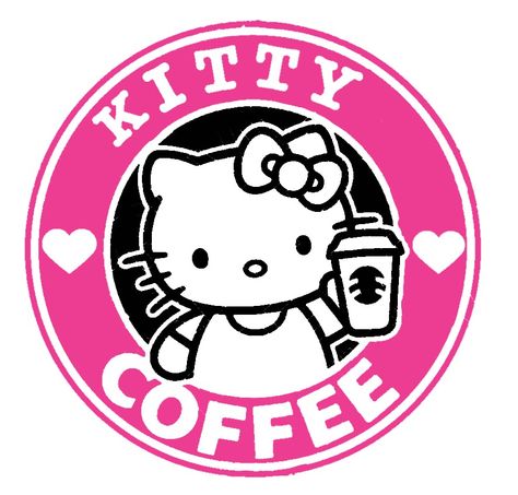 Hello Kitty Logo Design, Hello Kitty Graphic Design, Hello Kitty Logo, Starbucks Art, Minnie Mouse Drawing, Hello Kitty Imagenes, Hello Kitty Mug, Kitty Cafe, Hello Kitty Crafts