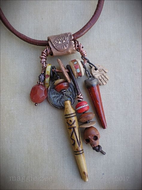 maggie zee : new stuff Protective Charms, Found Object Jewelry, Blood And Bone, Amulet Charm, Talisman Jewelry, Amulet Necklace, Assemblage Jewelry, Crystal Gifts, Artistic Jewelry