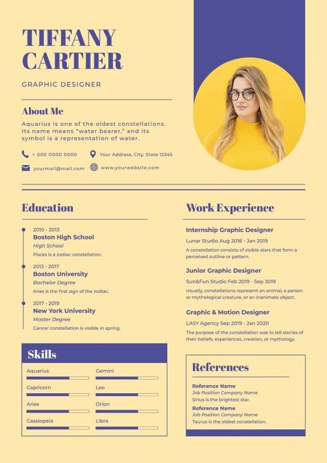 Duotone Tiffany Resume Resume Color Palette, Best Cv, Resume Format For Freshers, Purple Color Palettes, Professional Resume Template, Preppy Room, Brand Kit, Resume Template Professional, Start Now