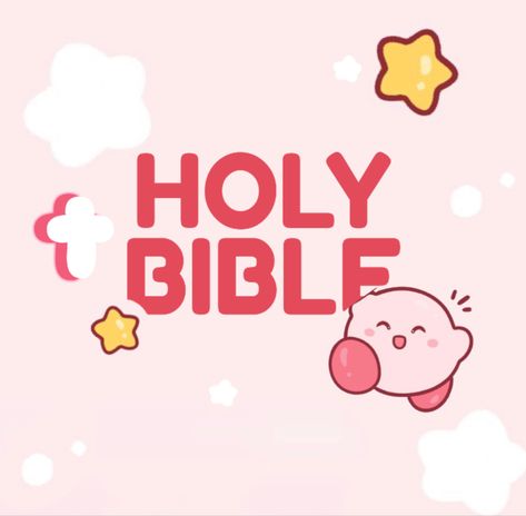 Kawaii Christian Wallpaper, Kirby Aesthetic Icon, Christian Icons Aesthetic, Bible App Icon, Kirby Aesthetic, Kirby Icons, Bible Icon, Christian Apps, Ipad Widgets