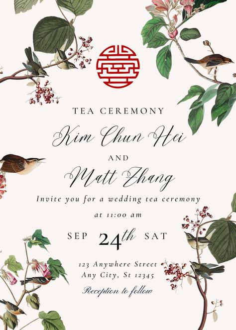 Tea Ceremony Invitation, Tea Ceremony Wedding, Ceremony Invitation Card, Ceremony Invitation, Chinese Tea Ceremony, Business Cards And Flyers, Marketing Business Card, Wedding Tea, Invitation Card Template