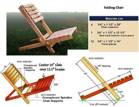 The Becket Chair: Folding Wood Beach Chair Under $6 in Under an Half Hour*: 6 Steps (with Pictures) Pine Tables, Beach Chairs Diy, Collapsible Chair, Land Scaping, Wooden Chair Plans, Wood Chair Diy, Outdoors Ideas, Wooden Folding Chairs, Adirondack Chair Plans