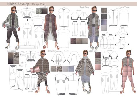 Fashion Range Plan, Range Plan Fashion, Plan Illustration, Fashion Degree, Plan Image, Graduation Style, Catwalk Collection, Outfit Plan, Fashion Design Portfolio