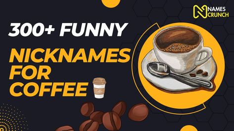 "A delightful collection of amusing coffee nicknames, designed to bring a touch of humor and cheer to the world of coffee lovers and their daily rituals." Fun Coffee Drinks, Coffee Names, Funny Nicknames, Drink Names, Funny Names, Autumn Coffee, Coffee Humor, Coffee, Humor