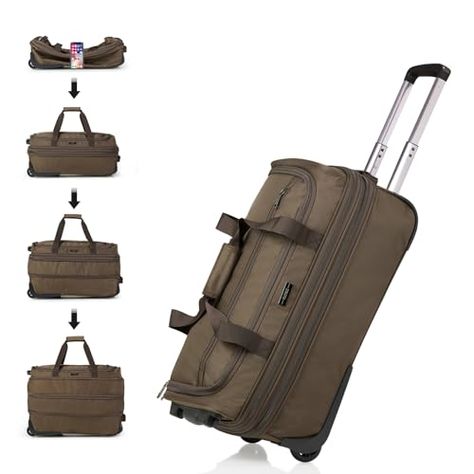 Hanke 20 Inch Expandable Carry On Luggage Suitcases with Wheels Foldable Duffle Bag for Travel Carry On suitcase Weekend Bag for Women Men Garment Bag.（Coffee） Carry On Bag Essentials Packing Lists, Men Coffee, Best Carry On Luggage, Suit Bag, Bag For Travel, Carry On Suitcase, Weekend Bag, Garment Bag, Carry On Luggage