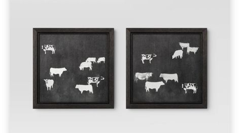 Cow Wall Decor, Cowboy Quotes, Gold Frame Wall, Western Paintings, Black Backdrop, Black Backdrops, Black And White Frames, Cow Art, Farm Decor