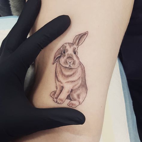 Dal🐺 on Instagram: “Cute mini rabbit portrait for Matthew 🐇 Loving the pet portraits 😍 #rabbit #rabbittattoo #bunny #bunnytattoo #pettattoo #dalriadatattoos…” Rabbit Portrait, Tattoo Mom, Memory Tattoos, Mini Rabbit, Rabbit Tattoo, Tattoo Time, Bunny Tattoos, Rabbit Tattoos, Memorial Tattoos