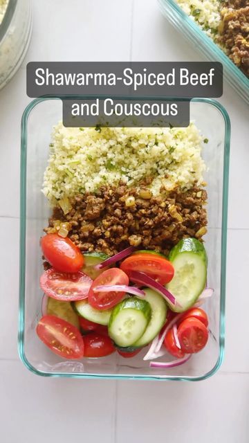 Ground Beef Couscous, Ground Beef And Couscous Recipes, Meal Prep Couscous, Shawarma Spices, Kosher Food, Meal Prep On Fleek, Spiced Beef, Beef Bowls, Dinner For 2