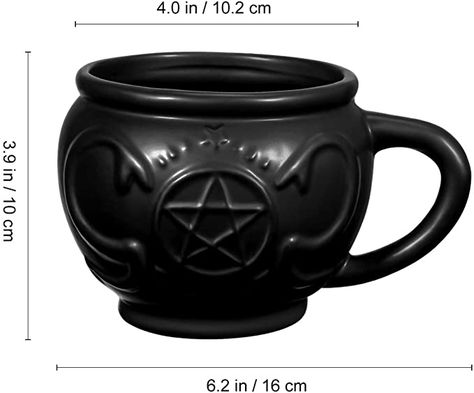 Hemoton Witches Brew Cauldron Mug Halloween Black Ceramics Coffee Mug Witches Cup for Halloween Party Decor: Amazon.co.uk: Kitchen & Home Witch Pentagram, Wiccan Altar, The Black Cauldron, Halloween Sweets, Witches Cauldron, Witch Gift, Nu Goth, Black Witch, Drinking Accessories