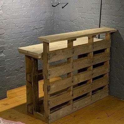 Follow @wooodwork_diy for more ... Indoor Bar Ideas, Winter Balcony, Lights Balcony, Apartment Privacy, Pallet Bar Diy, Apartment Christmas, Christmas Apartment, Wooden Pallet Furniture, Pallet Decor