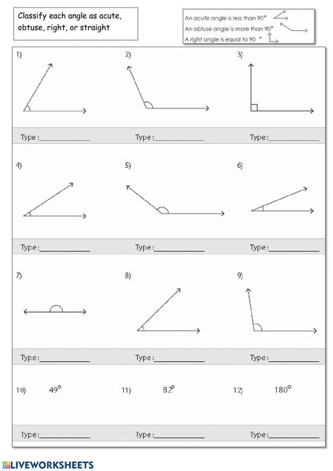 Angles Worksheet 3rd Grade, Acute Obtuse Right Angles Activities, Angles Worksheet Grade 6, Basic Geometry Worksheets, Types Of Angles Project, Angles Math Activity, Measuring Angles Worksheet, Geometry Angles, Angles Math