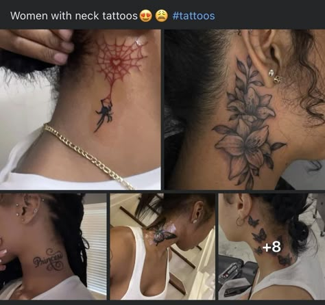 Full Neck Tattoos Women, Necklace Tattoo Women, Cute Simple Tattoos, Basic Tattoos, Rich Rich, Cute Hand Tattoos, Pretty Hand Tattoos, Neck Tattoos Women, Tattoos For Women Half Sleeve