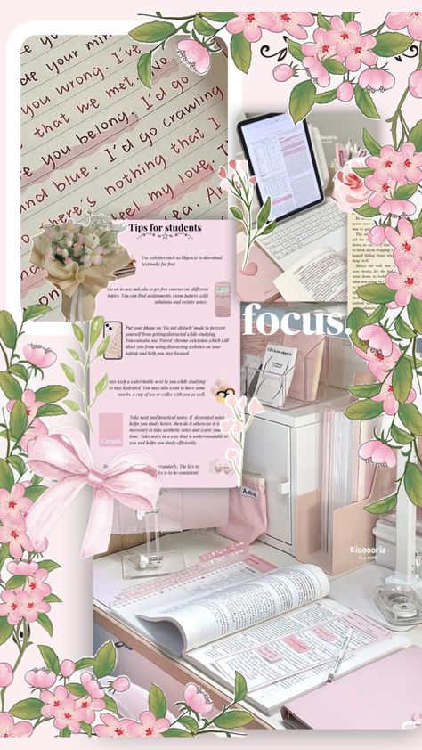 Pink Girly Things Wallpaper, Studying Inspo Wallpaper, Pastel Academia, Back To School Wallpaper, Pink Academia, Desk Organisation, Pink Wallpaper Girly, Iphone Photo App, Pastel Pink Aesthetic