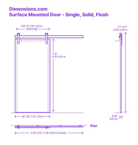 A flush single surface mounted sliding door is a type of door that consists of a single panel that slides horizontally along a track mounted above or below the opening. The door panel is installed on the surface of a wall or opening, and when closed, it creates a flush surface with the wall, providing a sleek and modern look. Downloads online #doors #slidingdoors #construction #buildings Sliding Door Plan Drawing, Surface Sliding Door, Sliding Door Dimension, Sliding Door Drawing, Sliding Door Detail Drawing, Sliding Door Plan, Sliding Door For Bathroom, Types Of Sliding Doors, Partition Sliding Door