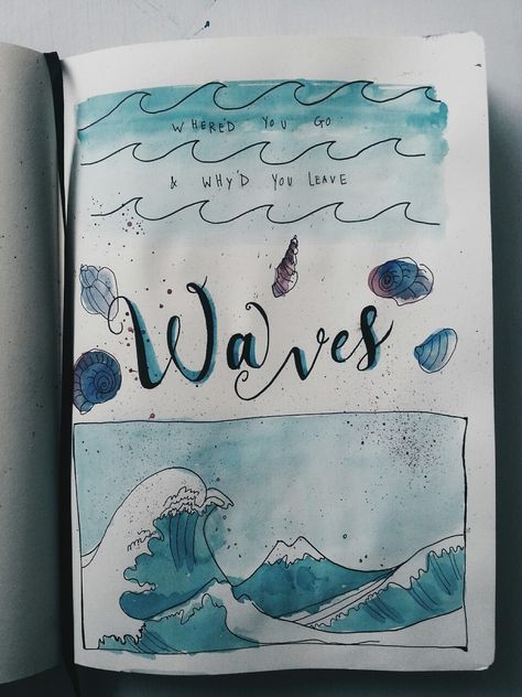 somniatisart: “ Ocean pages ” Doodle Journal, Painting Water, Watercolor Journal, Smart Art, Bullet Journal Art, Journal Art, Journal Themes, Arte Sketchbook, Bullet Journal Inspo