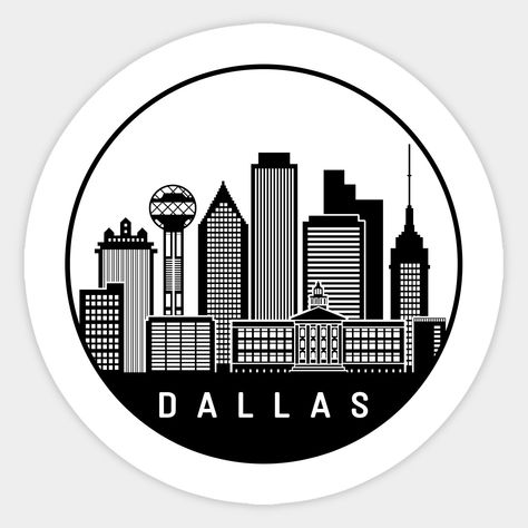 Dallas Texas Skyline, Skyline Tattoo, City Images, Dallas Skyline, Love And Beauty, Loving People, Vinyl Sticker Design, Building Drawing, Texas City