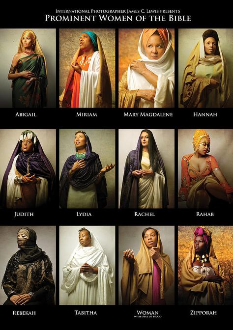 Prominent Women of the Bible Bible Character Costumes Women, Biblical Costumes For Women, James Darcy, Biblical Characters, Blacks In The Bible, Biblical Costumes, Women Of The Bible, Bible Artwork, Arte Judaica