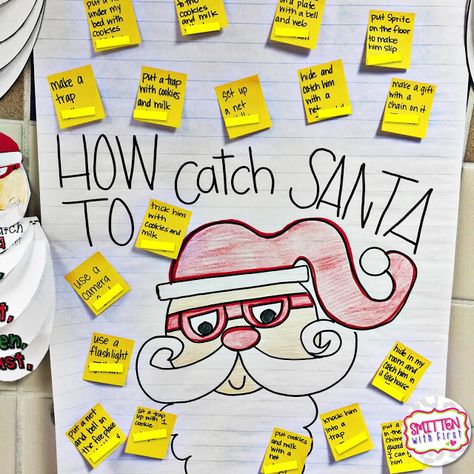 Santa Theme Preschool, Santa Day At School, Santa Activities Preschool, Christmas Anchor Charts Preschool, Prek Santa Craft, Santa Activities For Kids, Christmas In Kindergarten, Christmas Anchor Charts, 1st Grade Christmas Party Ideas