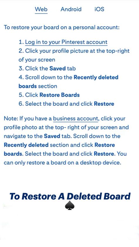 Deleted board Recently Deleted, Profile Photo, Business Account, Profile Picture, Quick Saves