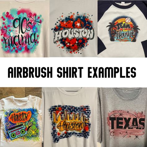 Custom Airbrush T-shirt Designs, 90's Style Fun Vibrant Shirts, A Throwback to the Old School Retro Vibes for a Vintage Tee 80s Airbrush Art, 80s Airbrush, Graffiti Shirts, Airbrush Design, Airbrush Shirts, Airbrush T Shirts, Airbrush Designs, Custom Airbrushing, Graffiti Designs