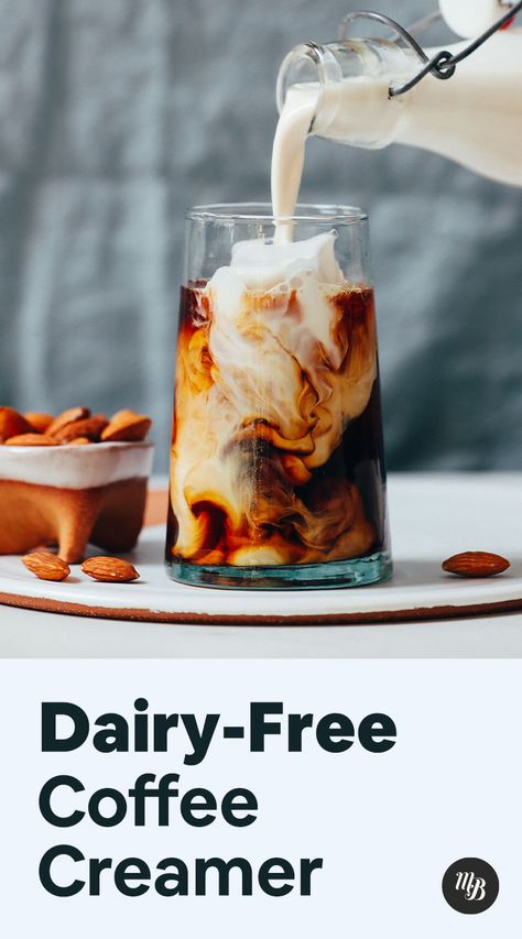 Vegan Coffee Creamer, Dairy Free Coffee Creamer, Vegan Creamer, Almond Creamer, Non Dairy Coffee Creamer, Dairy Free Creamer, Homemade Milk, Dairy Free Coffee, Meatless Dishes