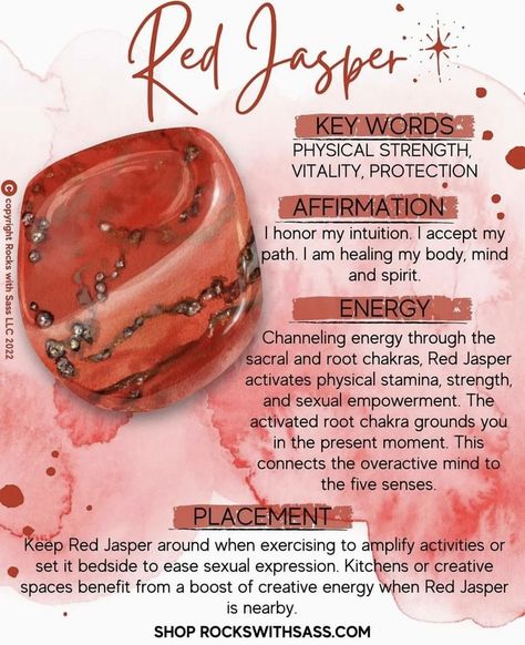 Red Jasper Affirmation, Red Jasper Crystal Meaning, Red Jasper Meaning, Burn Bay Leaves, Sagittarius Virgo, Spirit Energy, Virgo Taurus, Red Jasper Crystal, Best Healing Crystals