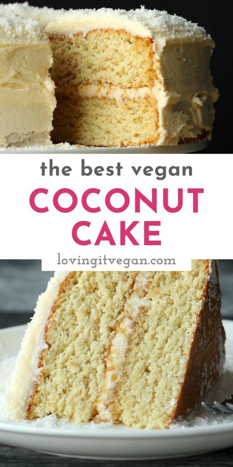 Raw Coconut Cake, Vegan Coconut Cake Recipe, Recipes Using Dessicated Coconut, Coconut Cake Healthy, Vegan Coconut Frosting, Vegan Cake Roll, Coconut Cake Vegan, Almond Flour Coconut Cake, Vegan Coconut Dessert Recipes